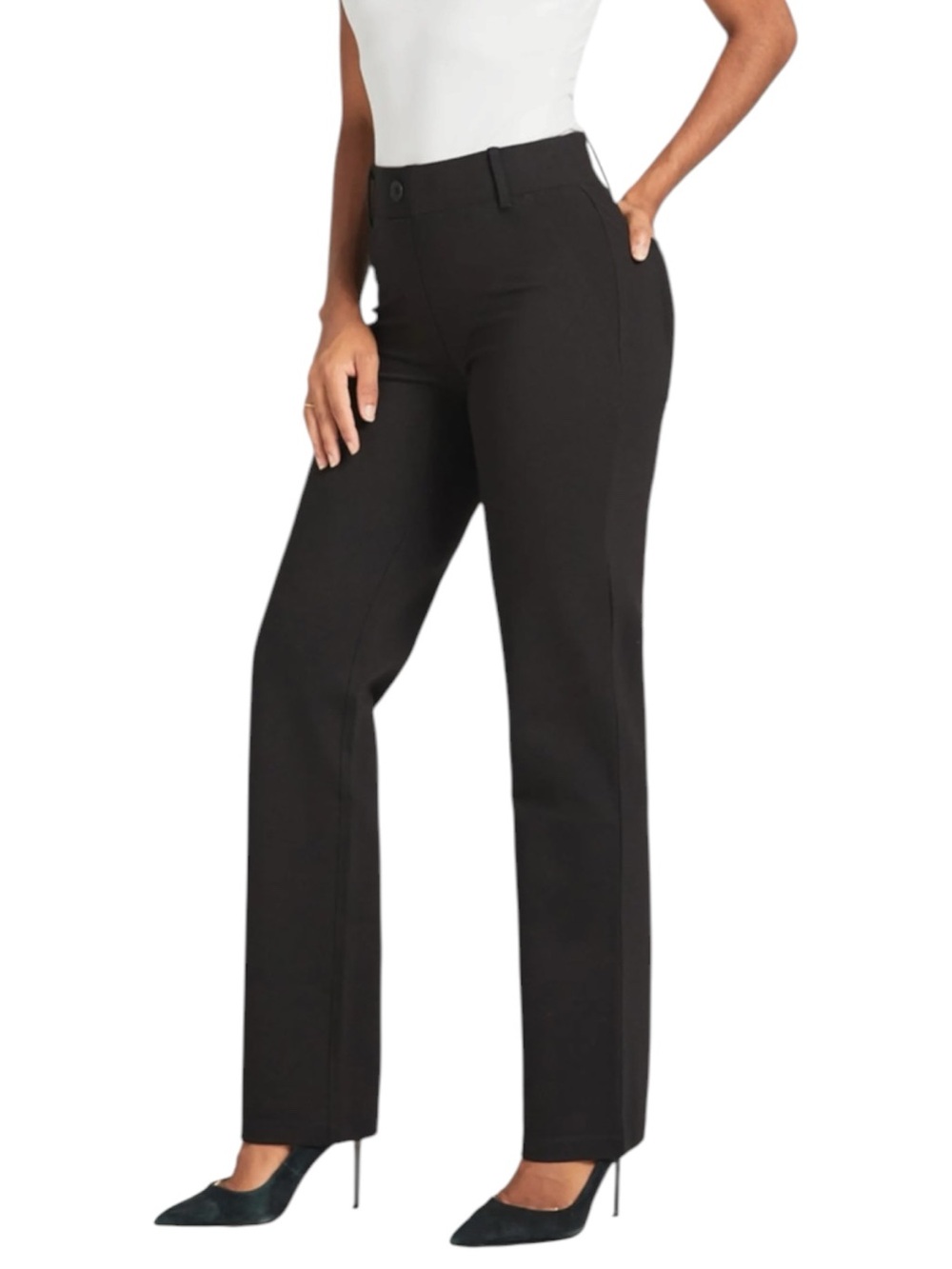 BETABRAND Straight-Leg Work Trousers in Classic Black Size L LONG — Career/Work